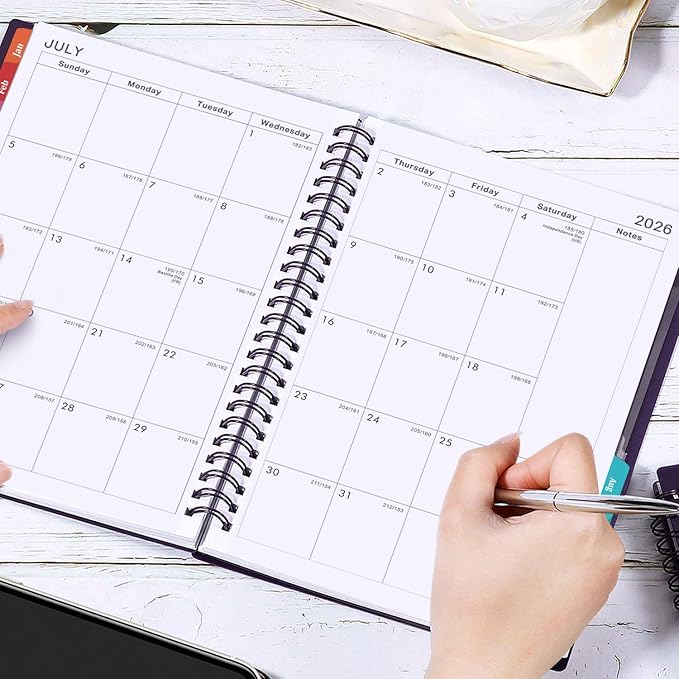 2026 Planner - Planner 2026, 2026 Planner Weekly and Monthly with Tabs, Jan 2026 - Dec 2026, 6.25" × 8.3", Strong Twin-Wire Binding