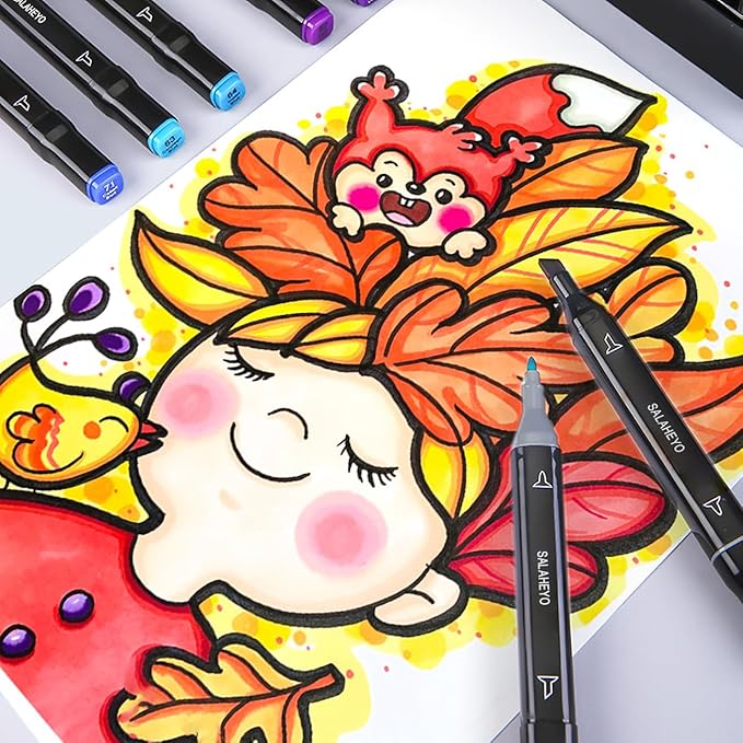 168 Colors Alcohol Markers with Base Art Drawing Markers Set for Adults Painting,Coloring,Sketching, Comics, Illustration- Refillable
