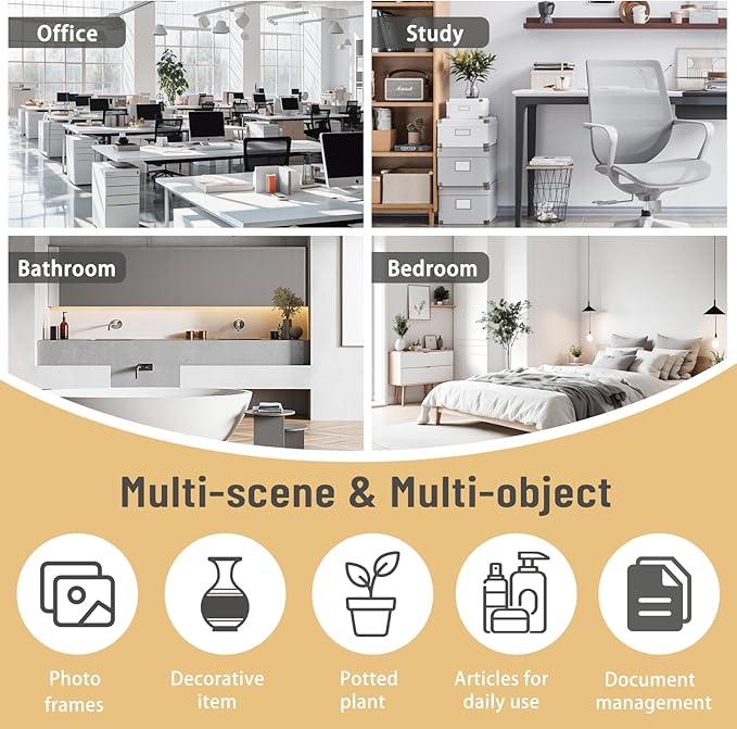 YIGANG White Desk Shelf Organizer, 3-Tier Desktop Bookshelf for Computer Desk, Small Tabletop Hutch Storage Rack, Wood Office Supplies Organizer for Dorm, Home & Student (29 Inch Wide)