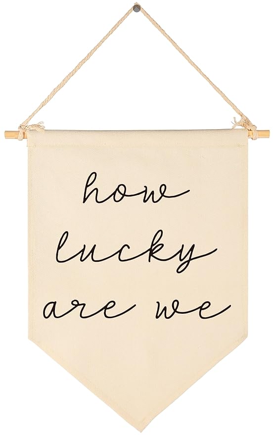 Home Bedroom Daily Reminders Affirmation Poster-Dopamine Decor,Motivational Trendy Sign,Apartment Dorm Decor,Quirky Wall Art,Positive Canvas Banner Flag Pennant Wall Art Gift-How Lucky are We
