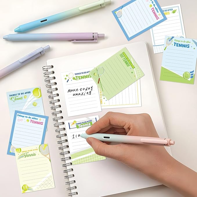 Tennis Sticky Notes Gifts - 9 Pack Funny Tennis Memo Notepads 3x4 Inches, Sport Themed Self-Adhesive Mini Pads, Office School Supplies for Coworkers Students (450 Sheets)