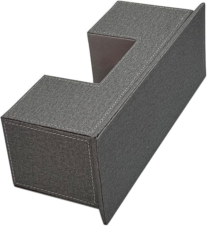 UnionBasic Desk Organizer, Desktop Caddy Leather Multi-compartment Pen Holder Office Stationer Organizer, Multi-Color (Grey Linen Texture)