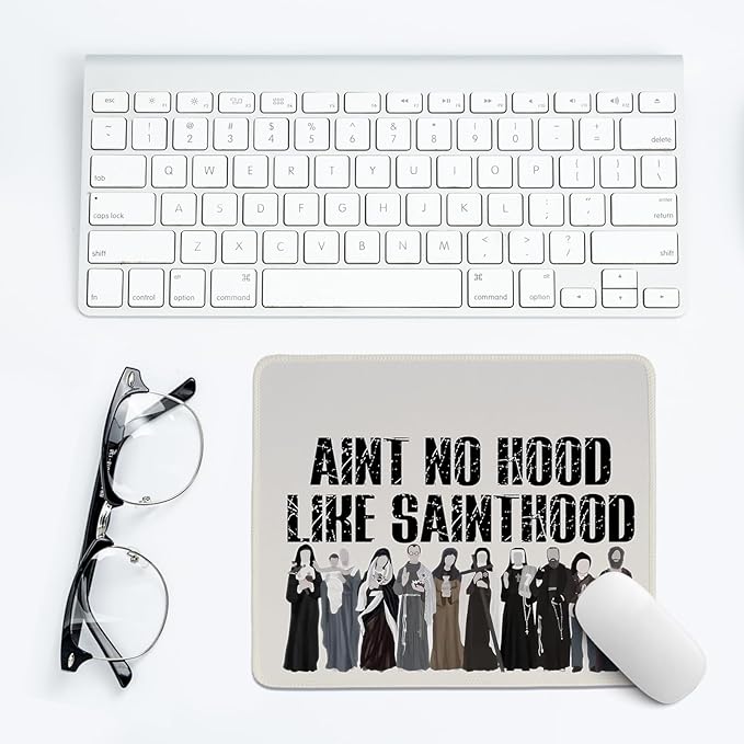 Catholic Desk Mat,Retro Christian Themed Mouse Pad,Religious Mouse Pads,Vintage Easter Mouse Pads for Dorm Home Office Desktop Decor,Catholic Gift For Women11.8x9.8 Inch