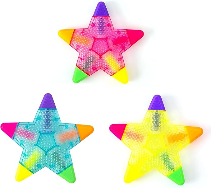 Beautiful Colorful Star Shape Highlighter Marker, 5 Color in 1 Star Multicolor Highlighter Pen for Note Taking, Journal Planner, Coloring Book, etc. (Yellow)