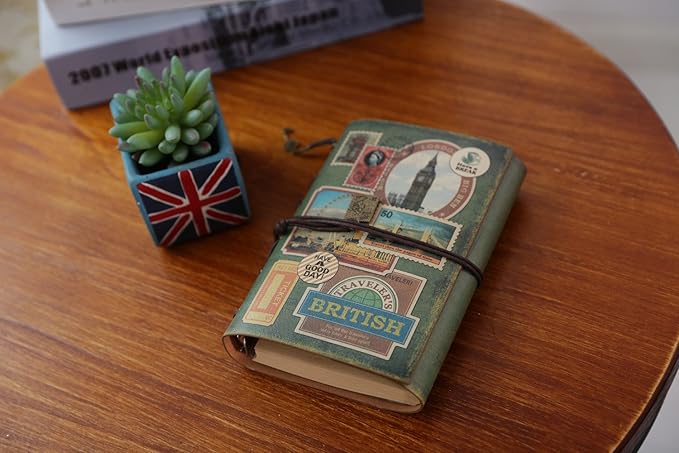 Leather Journal Notebook, MALEDEN Spiral Bound Traveler Notebook for Women Men Thanksgiving Refillable Daily Planner Sketchbook Diary with Zipper Pocket
