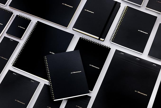 Maruman MNEMOSYNE Soft Cover Notepad Holder with 50-sheet notepad, 8.93 x 6.57 Inches (A5), 8mm-ruled, Black, 1 ea. (PH169)