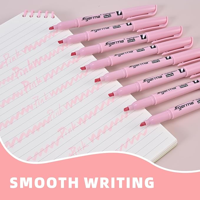 Pink Highlighter 12 Pack, Mild Pastel Color, Chisel Tip Bible Highlighters No Bleed, Quick-Drying, Cute Aesthetic Markers for Journaling, Bible Study, School Office Supplies