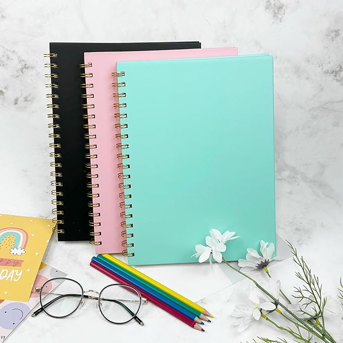 Graph Spiral Notebook-B5 Grid Journal 7.48" X 10.18",Pink Hardcover Graph Paper Notebooks 4 Pack 160 Pages 100GSM for Note Taking Engineering Graphing Work School Supplies