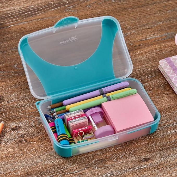 LockerMate by Bostitch Hard Pencil Case, Durable Plastic Pencil Box, Kid-Friendly Design