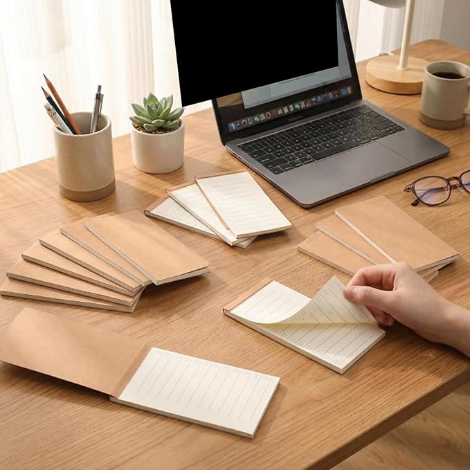 Eaasty 20 Pack to Do Lists Notepads Bulk Mini Memo Pads 5.5 x 2.7 with Lined Writing Small Pocket Notepad Kraft Cover for Office Supplies Grocery Shopping List Reminders Organization Planning