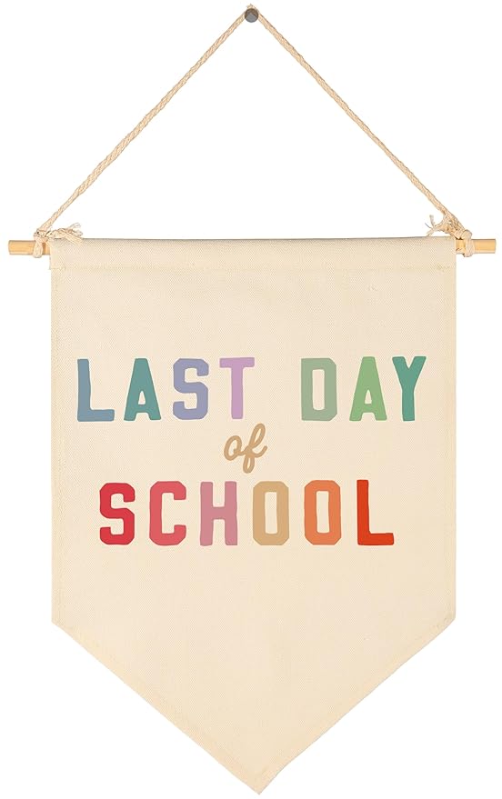 Happy Last Day of School Banner Wall Decor,End of School,Last Day of School Sign Classroom Decor,Goodbye School Flag,Preschool Kindergarten Graduation Poster-Pennant Wall Decor Gift