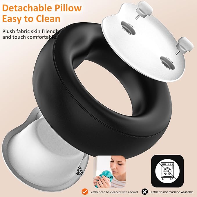 Pillow Tablet Holder Mount, Tablet Pillow Stand for Bed Lap Sofa with Adjustable Arm for Tablets & Phones 4-13", iPad Pro Air Mini, Kindle, Galaxy Tab, iPhone (Soft Leather Material, Black)