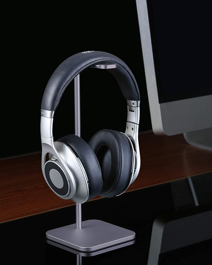 MHQJRH Aluminum Headphones Stand Holder, Suitable for Headphone Display Stands of All Gaming headsets and Wireless Headset Sizes (Space Gray)