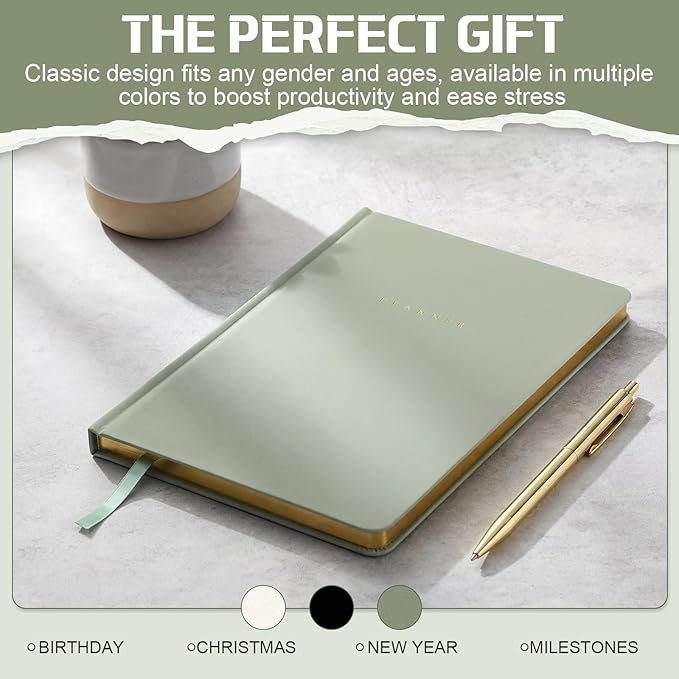 Productivity 2026 Planner Undated Daily Weekly Monthly Time Management & Organization Goal Achievement for Professionals & Students Workers(Green)