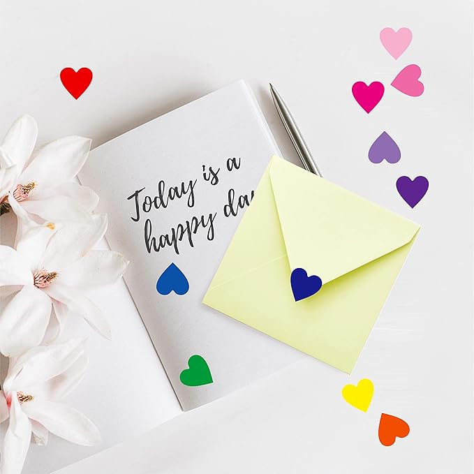 1810 PCS Heart-Shaped Stickers, 19 Designs Self-Adhesive Love Decorative Labels in Gradient Color, Use for Valentine's Day, Holiday, Gifts, Wedding, Anniversary, Award Charts (0.5" Each, 10 Sheets)
