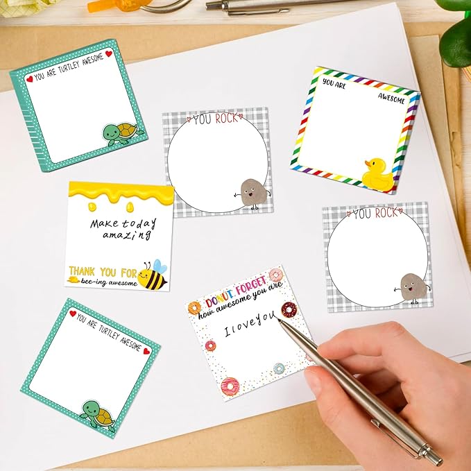 Inspirational Sticky Notes Gifts - 9 Pack Fun Positive Notepads 3x3 Inches, Funny Motivational Self-Adhesive Memo Pads, Positive Office Study Supplies Gift (450 Sheets)
