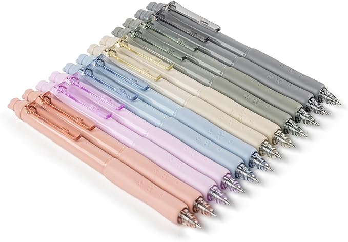 Linbsunne Erasable Pens 0.5mm Gel Ink Pens for School Office Fine Point Pens Smooth Writing Work Pen with Erasers (12-count,Blue Ink)