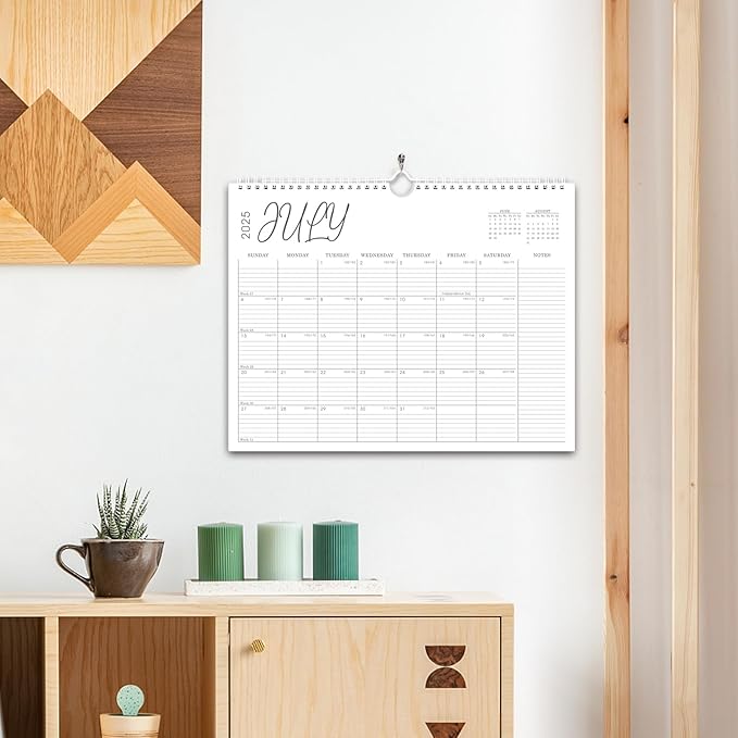 2026 Calendar, 2025-2026 Calendar Wall from Jul. 2025 to Dec. 2026, 14.7" X 11.5" Paper Monthly Planner Wall Hanging Calendar with Thick Paper for Office Home Planning & Organizing (wall calendar A)