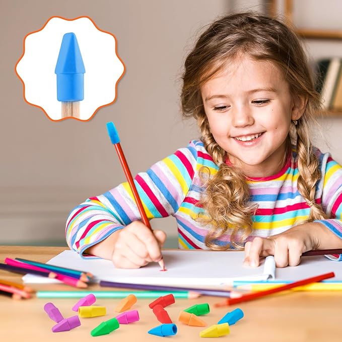 Sooez 120 Pack Pencil Top Erasers, Cap Pencil Eraser Toppers, Studying Supplies for Teachers Classroom Must Haves Pencil Erasers, 7 Colors