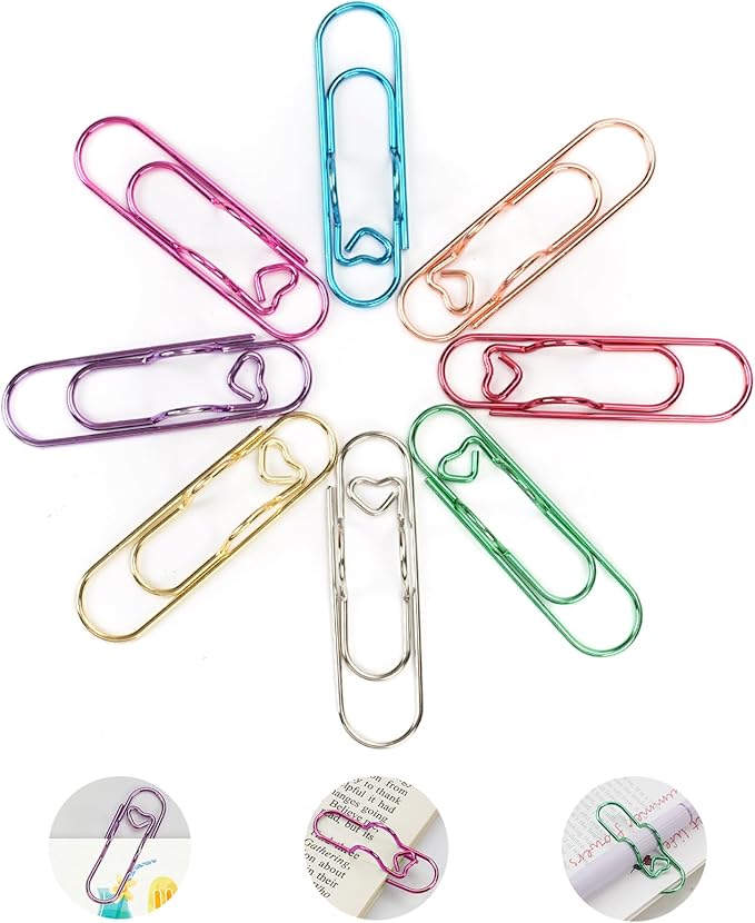 Paper Clip Pen Holder, Metal Pen Clips for Notebook - 8 Pcs Colorful Pen Clip Holder Planner Accessories, Colorful Cute Pen Clips (Only for Pens with a Thickness of Less Than 0.5 Inches)