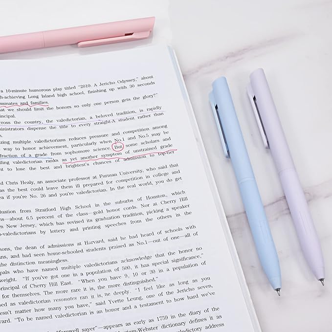 BAYTORY 12Pcs Colored Gel Pens, 6 Pastel Ink Colors, Retractable Quick Dry Ink Pen Fine Point 0.5mm Smooth Writing for School Supplies Journaling Note Taking Stationery