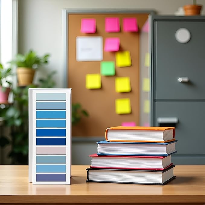 Page Markers Sticky Notes, 200 Pieces, Blue Index Tabs, Self-Stick Writable Book Flags, Tabs Writable and Repositionable Tabs Strip Self-Stick Note Pads Index Tabs for Page Marking Classify File