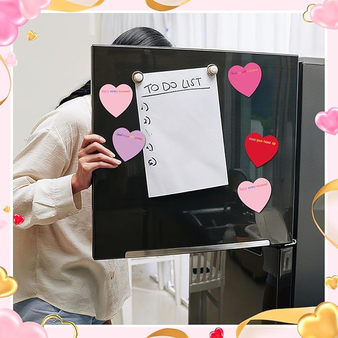 Teling 24 Pack Valentine's Day Sticky Notes Heart Shape Sticky Notes 3 x 3 Inch Inspirational Notepads Bulk Cute Memo Pads for Valentines Party Gifts School Office Supplies (Red Pink Purple)