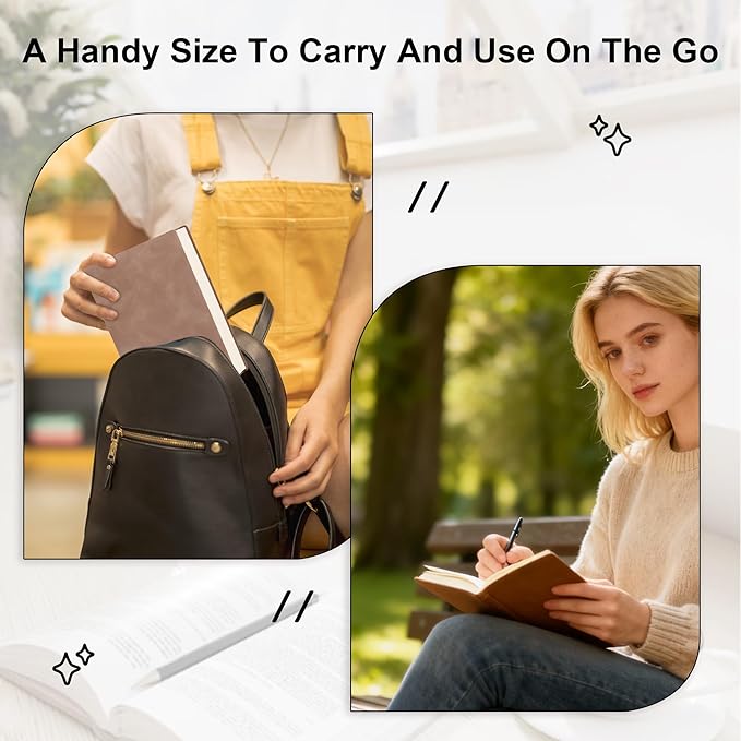 Thick Blank Journal Notebook 400 Pages 3.9 × 5.5 No Lines Soft Leather Pocket Blank Notebook for Women Drawing Book Memo Writing Sketch Diary Notebook Upgrade Page (wine red)