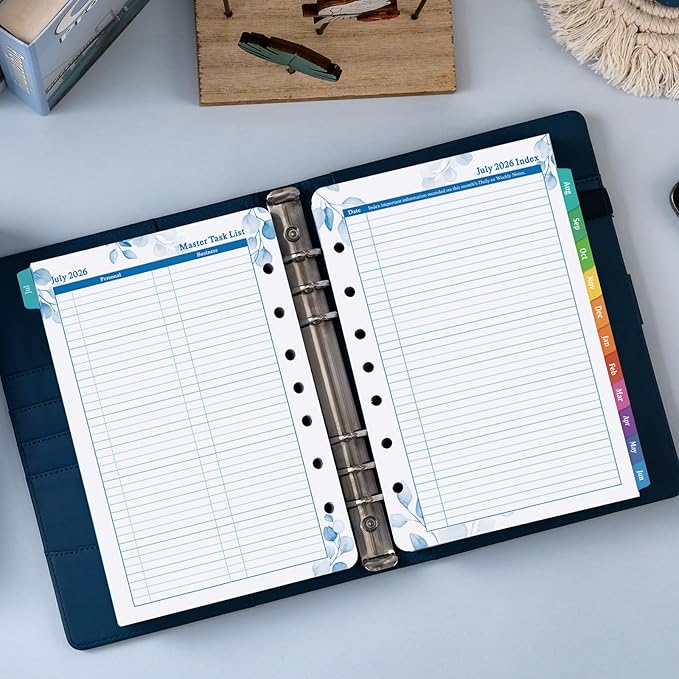 2026-2027 Planner Refills โ July 2026 - June 2027, Daily Planner Refills 2026-2027, Two Pages Per Day Daily & Monthly Planner Inserts, 8.38" x 5.51", Ring-Bound with Tabs