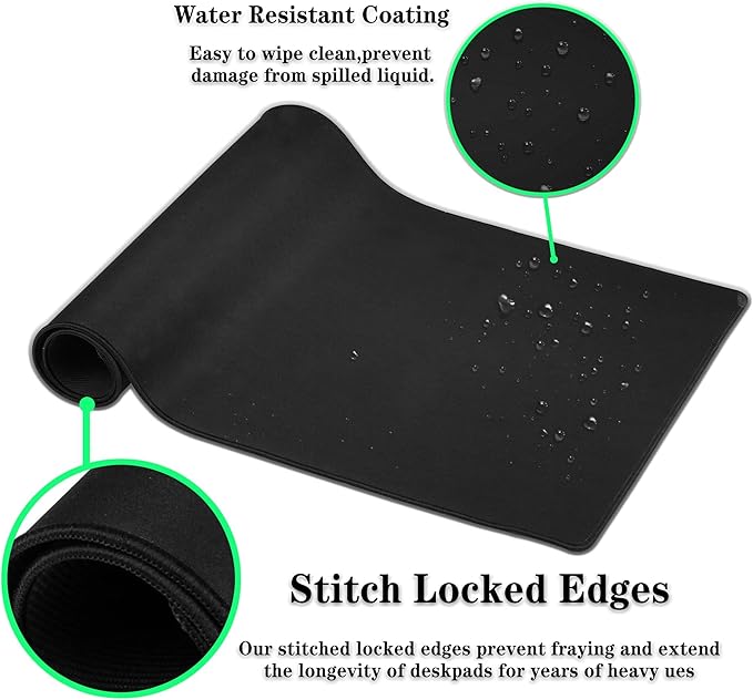 Biggest Mouse Pad - Yellow Pc Desk Mat, 900X400mm Waterproof Non-Slip Rubber Base, 35.4" X 15.7" for Work, Game, Office Galaxy Solar System Planets