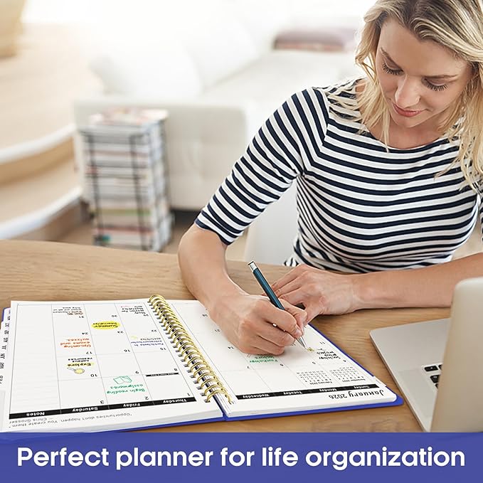 2026 Planner, Weekly and Monthly Calender Planner, Jan 2026 to Dec 2026, Hardcover 2026 Calendar Book with Tabs & Inner Pocket, Office Home School Supplies for Women & Men - A4 (8.5" x 11"), Royal Blue