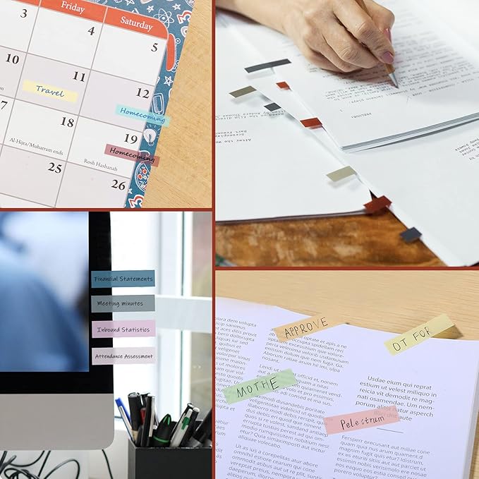 15 Colors Sticky Notes Tabs Pastel, File Tabs Flags Colored Page Markers Pop-up, Adhesive Index Tabs Stickers, Writable Book Tabs for Annotating Books, Notebooks, 300Pcs