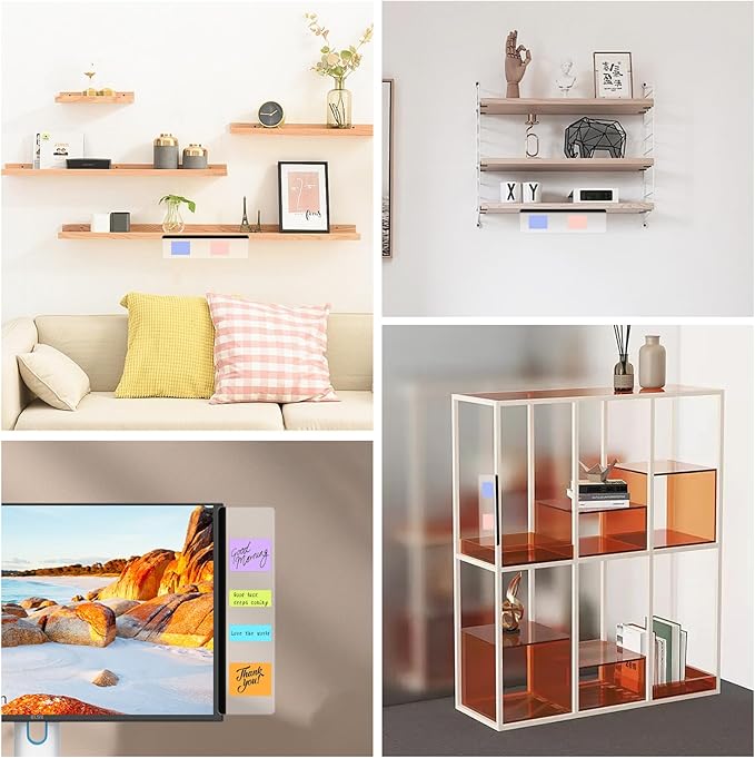 2PCS Computer Monitor Memo Board, Transparent Computer Monitor Side, Monitor Memo Board Computer Monitor Sticky Note Holder, Office Desk Accessories