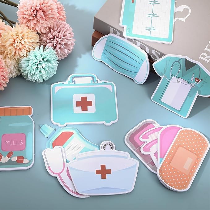 12 Pack Mini Funny Nurse Sticky Notes, Nurse Essentials Gifts Notepad Medical Assistants Stickers, Gifts for Nurses Hospital Themed Cute Memos Pads, Office Nurse Accessories Medical Sticky Notes