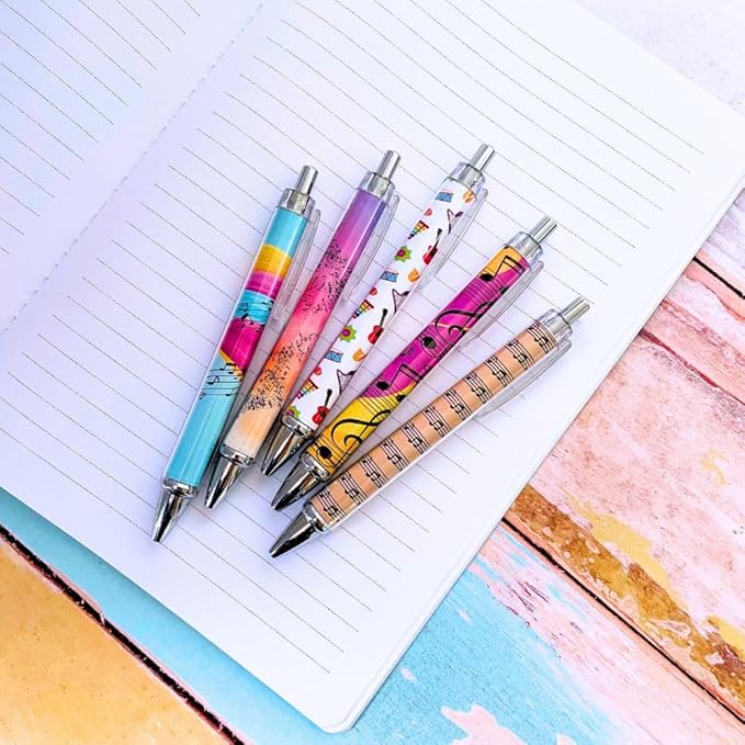 Music Pens 10 PC Unique Musical Party Favor Teacher Gift Romantic Themed Office Supplies Classroom Piano Enthusiasts Musician Cool Stationery Artistic Vibes Bulk Perfect for Student Journals