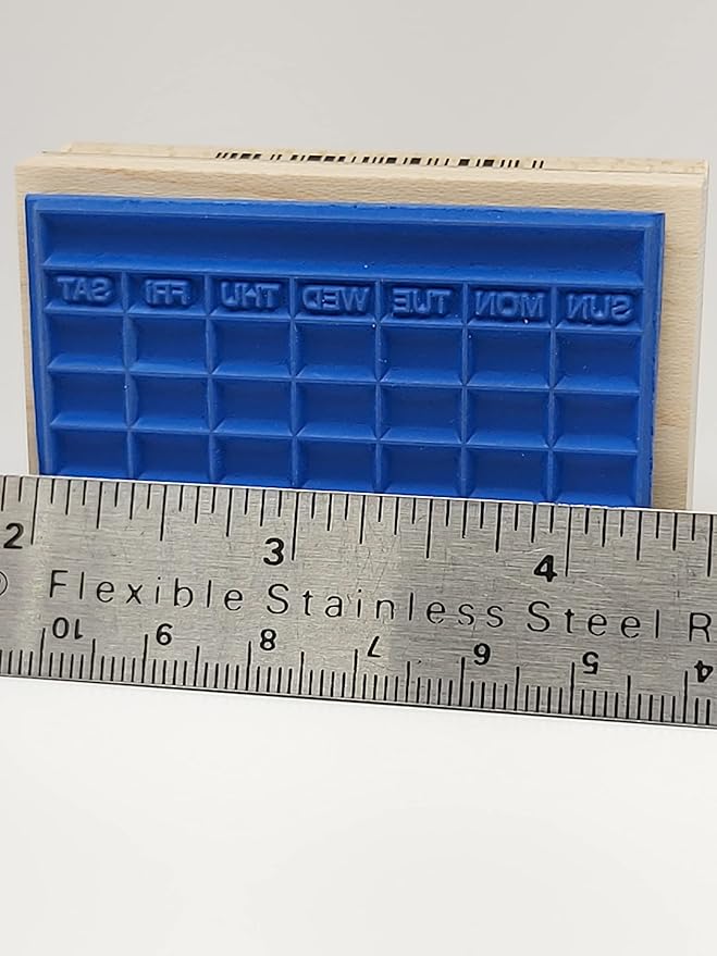 Stamps by Impression Journal, Habit Tracker, Calendar Rubber Stamp 1.5" x 2.25" 5 Row ST 0999