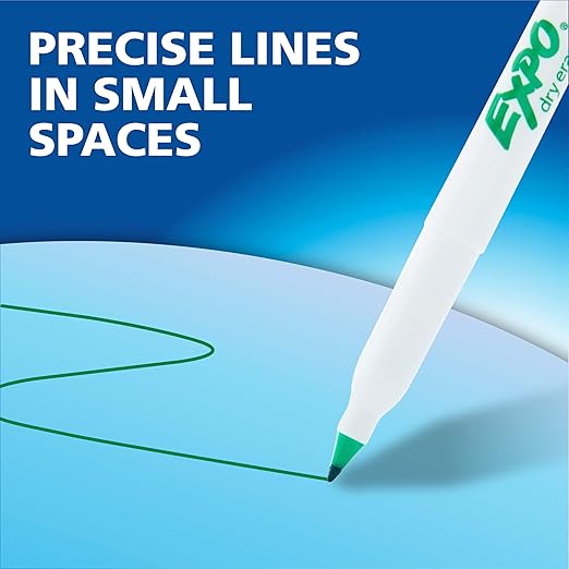 EXPO Low Odor Dry-Erase Marker Set Ultra Fine Tip Assorted Colors 5 Count