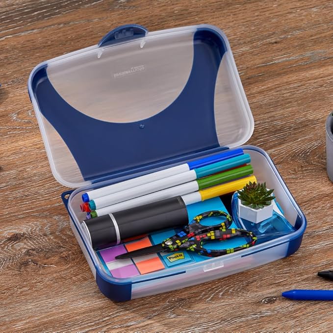 LockerMate by Bostitch Hard Pencil Case, Durable Plastic Pencil Box, Kid-Friendly Design