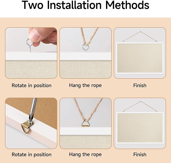 17x23 Inch Cork Board for Wall Hanging with Linen, Bulletin Board with Push Pins, Mounted Memo Message Board for Home Office Decor, Dorm Room Essentials, Classroom Organization