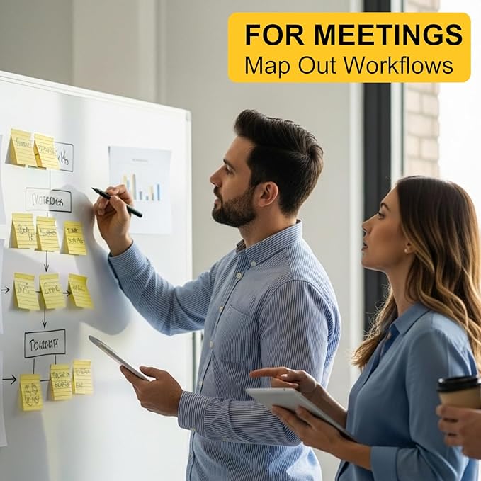 48 Pack Lined Sticky Notes 3x3 in, Yellow Self Sticky Notes with Lines, Post Stickies Sticky Memo Note Pads for School and Office Supplies, Yellow