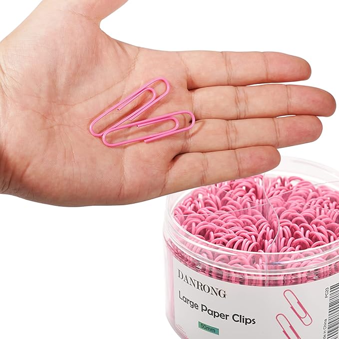 Pink Jumbo Paper Clips, 265pcs 2 Inch Paperclips,Large Pape Clips for Paperwork Ideal for Home, School and Office Use (2 in, Pink)