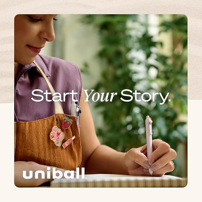 uni-ball Zento Gel Ink Rollerball Pens, 5 Black Medium Point Smooth Writing Pens, Colored Japanese Pens, Dawn Colors