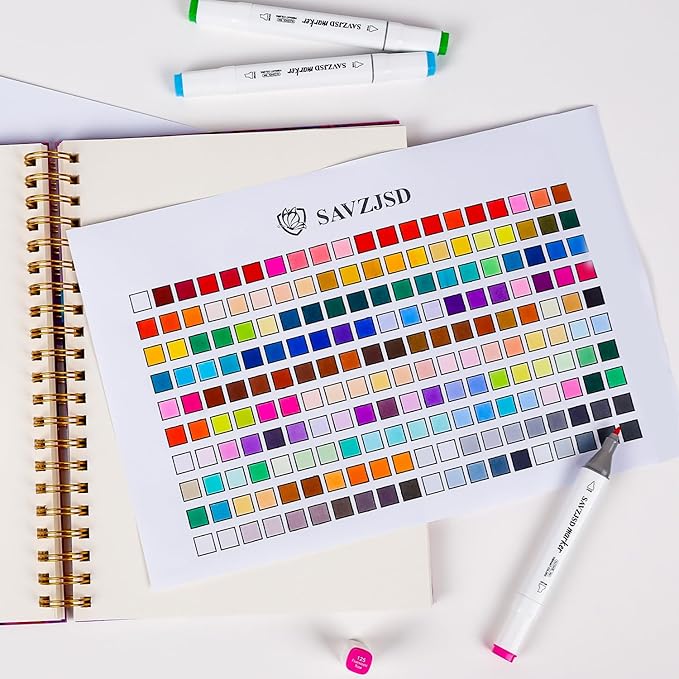 200 Colors Alcohol Markers, Alcohol Markers Set for Adults, Artists in Coloring, Sketching & Drawing (Fine & Broad)