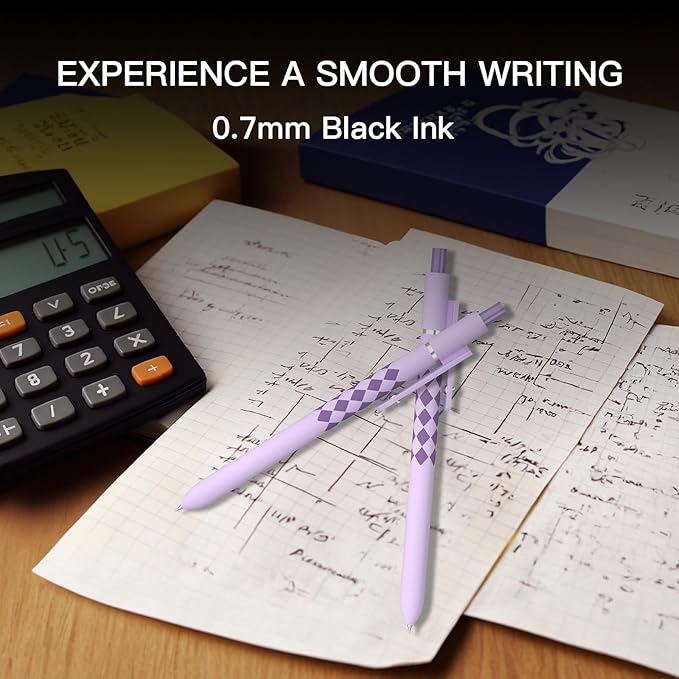 Gel Pens, Nurse Gifts,0.7mm Fine Point Black ballpoint pen,Aesthetic Cute Office School Supplies Gifts for Women Men, High-End Series for Journaling Note Taking(10 Pcs Black Ink-Geometric shaft pens)
