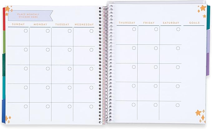 Erin Condren 7'' x 9'' Plastic Spiral In a Daze Undated Kid's Planner - Calendars, Reading Logs, Stickers, and Creative Planner & Activity Book for Kids by Erin Condren
