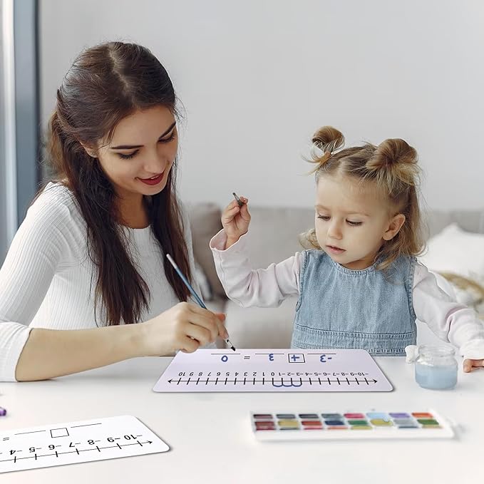 2 Pack -10 to10 Double Sided Dry Erase Number Line Board for Students,Teacher Supplies, Number Line for Classroom and Desk, Math Manipulatives for Math Center,High Quality Durable 12 x 4 Inch 0 to 20
