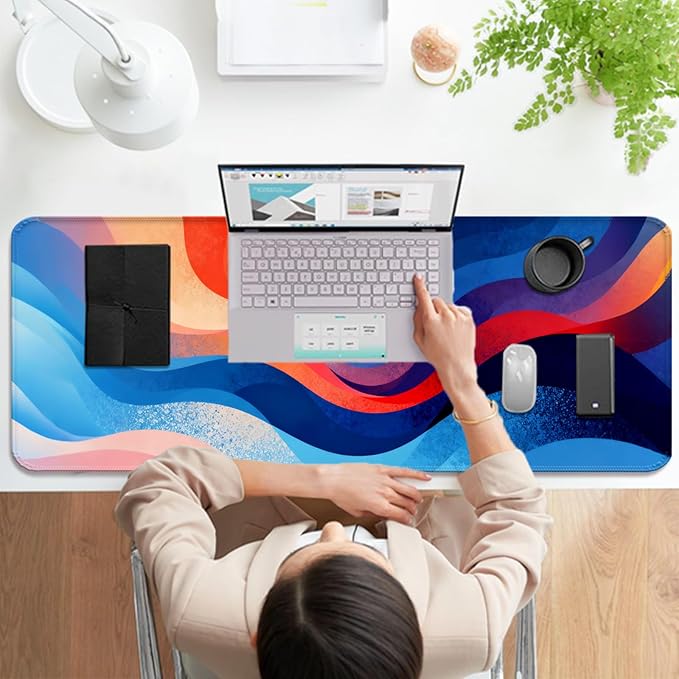 XL Large Desk Mat, Extended Long Desk Pad for Gaming and Office, Non-Slip Rubber Base, Comfortable Mouse Pad Surface, 31.5x11.8 in (H20)