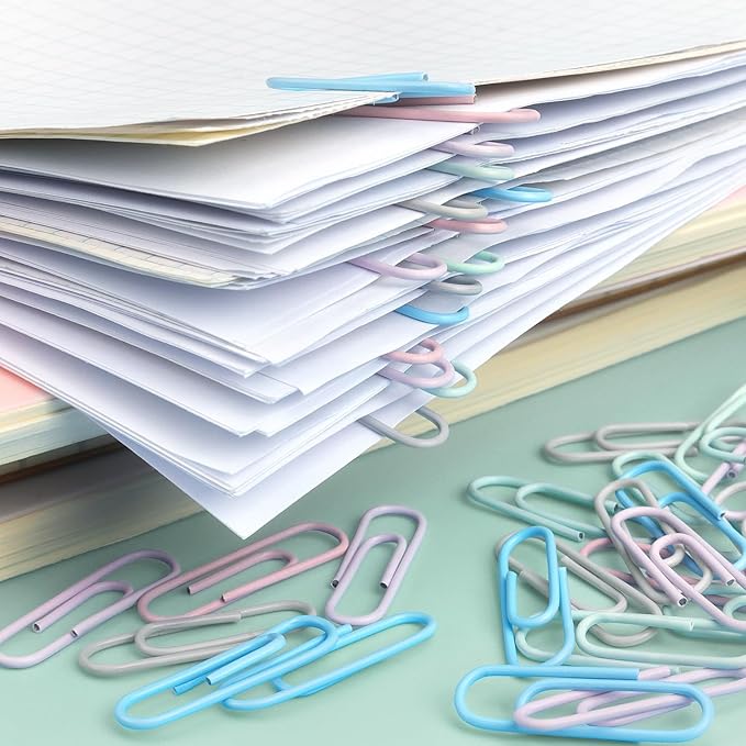 Tamaki 500 PCS Paper Clips, Medium Size Colored Papers Clips, Colored Clip for Paper Work Office School and Personal Use
