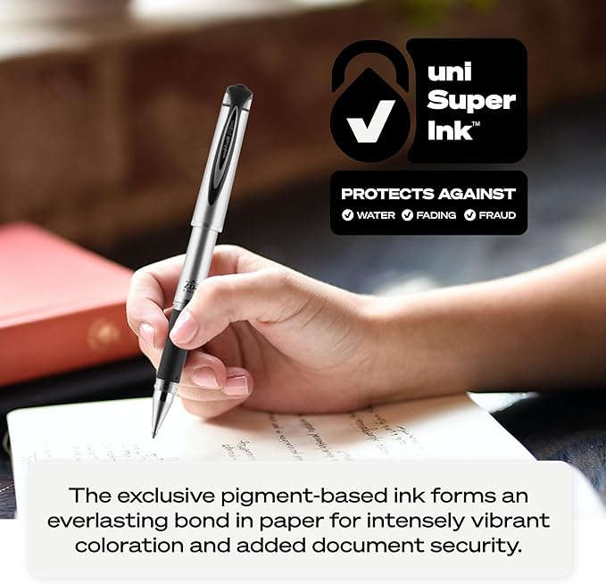 uniball 207 Impact Retractable Gel Pens, Bold Point (1.0mm), Black, 12 Pack