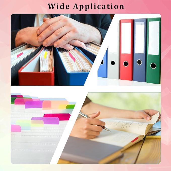 580 Pcs Sticky Index Tabs, 2 Inch Writable Page Markers, Colorful Repositionable Self-Adhesive Tabs for Books, Binders, Notebooks, File Folders and Classifying Documents (25 Sheets 12 Colors)